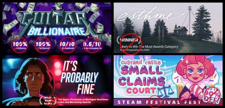 Steam, oyun görüntülerinden inceleme puanlarını ve ödül logolarını yasaklıyor